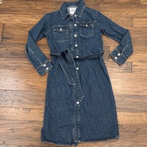 Zara Denim Blue Shirt Dress